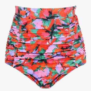 NWT RELLECIGA Women's High Waisted Bikini Swimsuit Bottom Ruched Swim Bottom